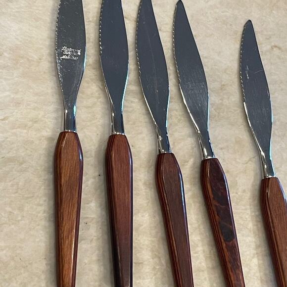 MCM Danish style Fleetwood wood handled knives set of 6 - Picture 7 of 7
